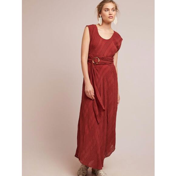 Anthropologie Dresses & Skirts - Anthro Anthropologie Moulinette Soeurs Guinevere Belted Textured Maxi Dress 10P